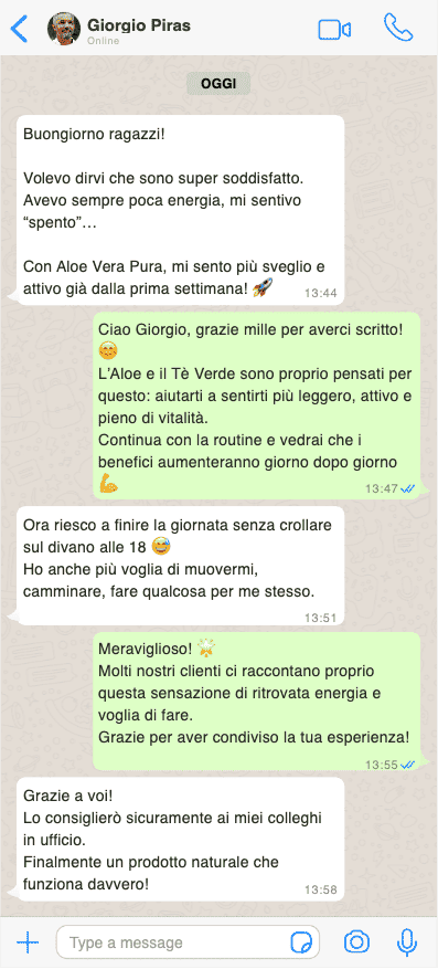 Recensione di Giorgio Piras su Aloe Vera Pura