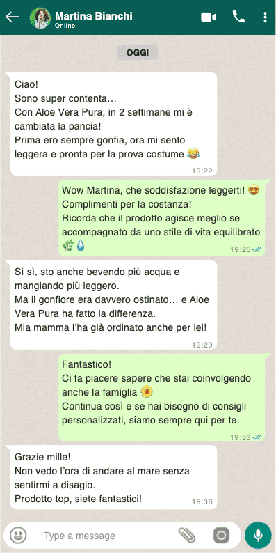 Recensione di Martina Bianchi su Aloe Vera Pura