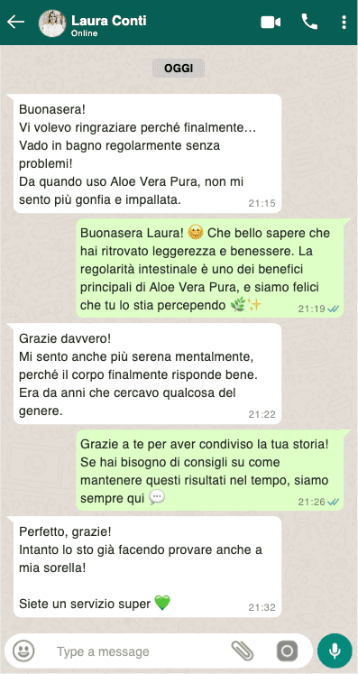 Recensione di Laura Conti su Aloe Vera Pura